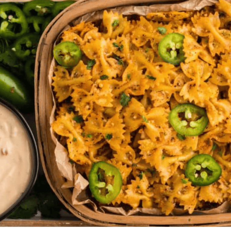 Air Fryer Cool Ranch Pasta Chips In Bowl