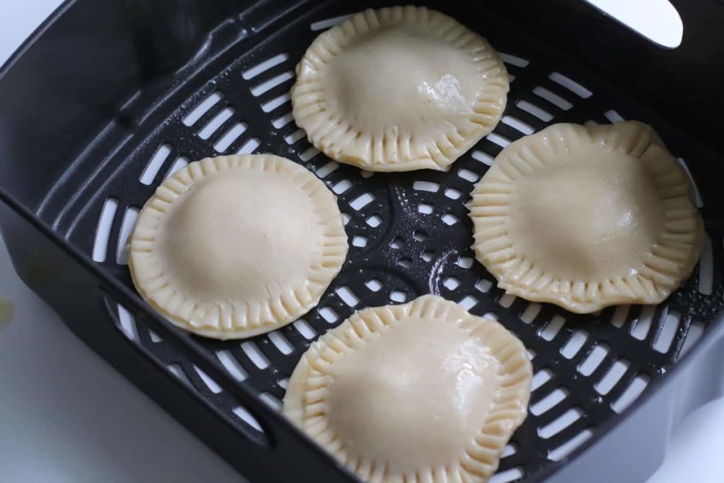 Air Fryer Caramel Apple Hand Pies  In Air Fryer Basket