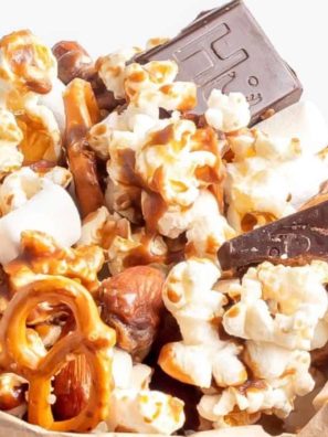 Air Fryer Caramel Chocolate Popcorn
