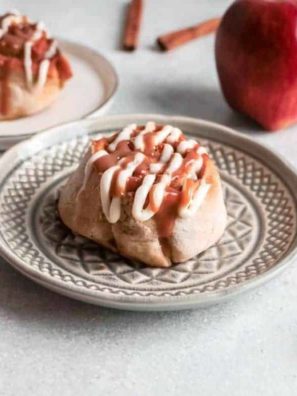 Air Fryer Carmel Apple Cinnamon Rolls