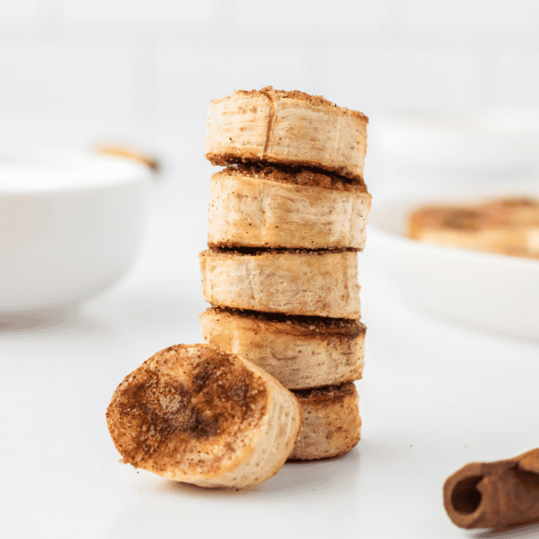 Crispy and golden Air Fryer Fried Bananas served as a sweet dessert.