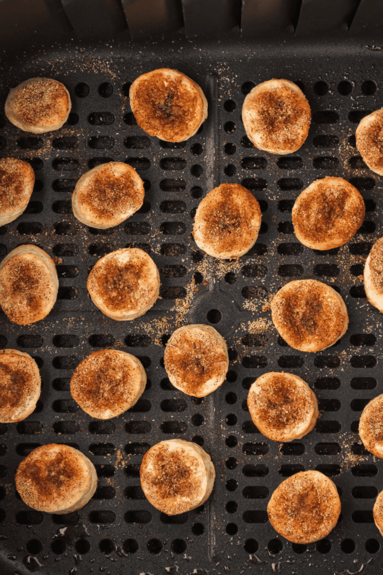 Crispy and golden Air Fryer Fried Bananas served as a sweet snack or dessert.