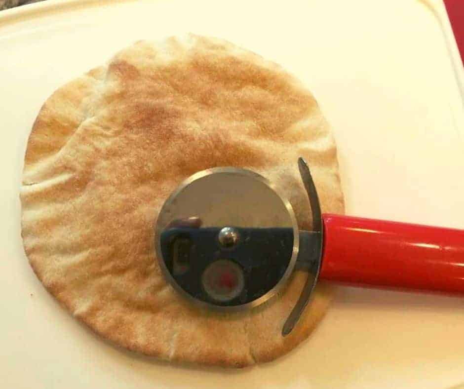 Cut PIta Bread into Wedges