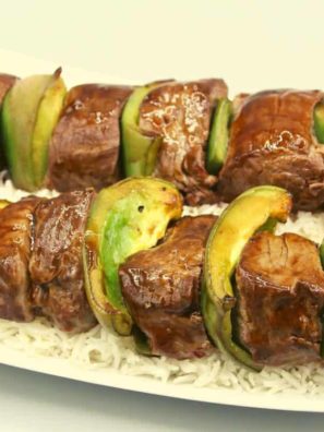 Air Fryer Marinated Beef Kabobs