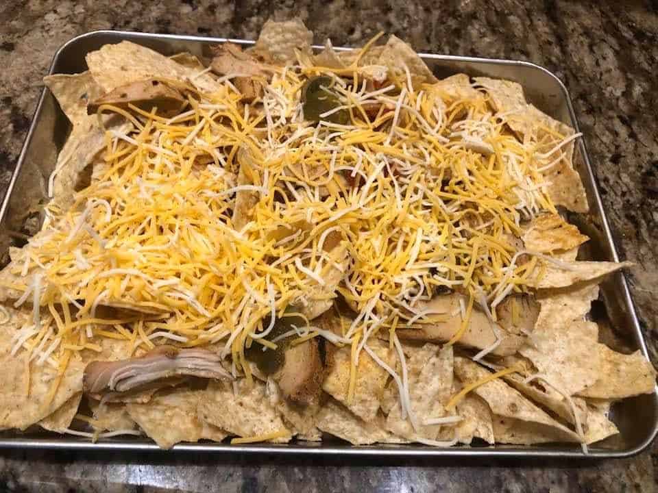 Air Fryer Loaded Grilled Chicken Nachos
