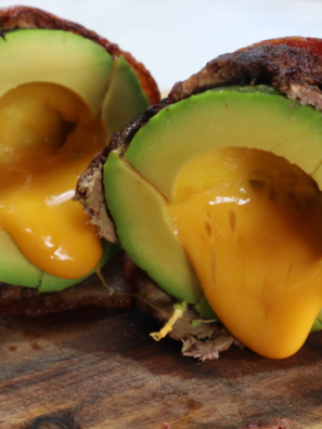 Air Fryer Bacon-Wrapped Avocado Burger Bombs