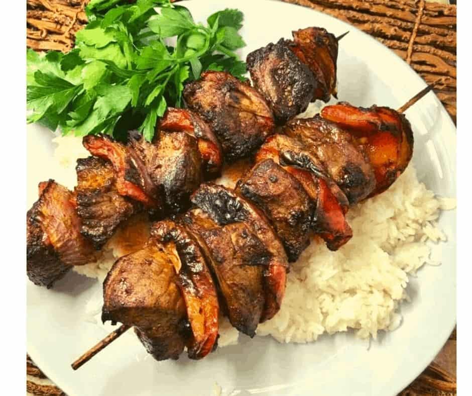 Air Fryer Black Pepper Steak Kabob