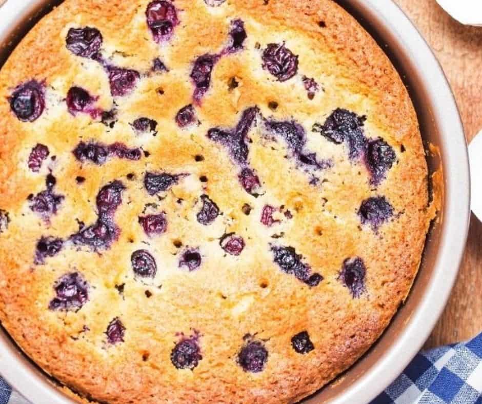 Air Fryer Blueberry Coffee Cake