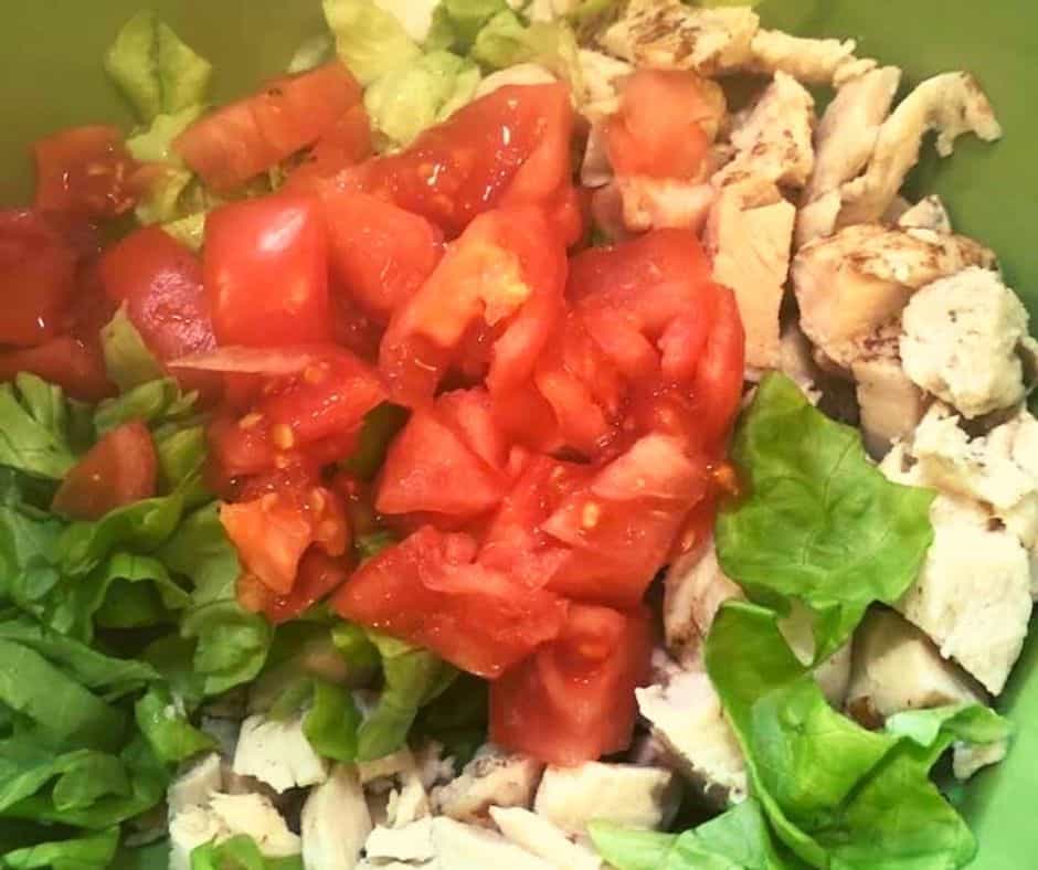 Air Fryer Ranch Chicken Pita Pockets ingredients in bowl
