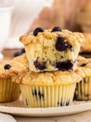 Air Fryer Sourdough Blueberry Muffins