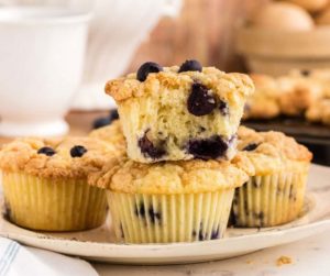 Air Fryer Sourdough Blueberry Muffins