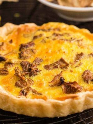 Air Fryer Wild Mushrooms and Smoked Gouda Quiche