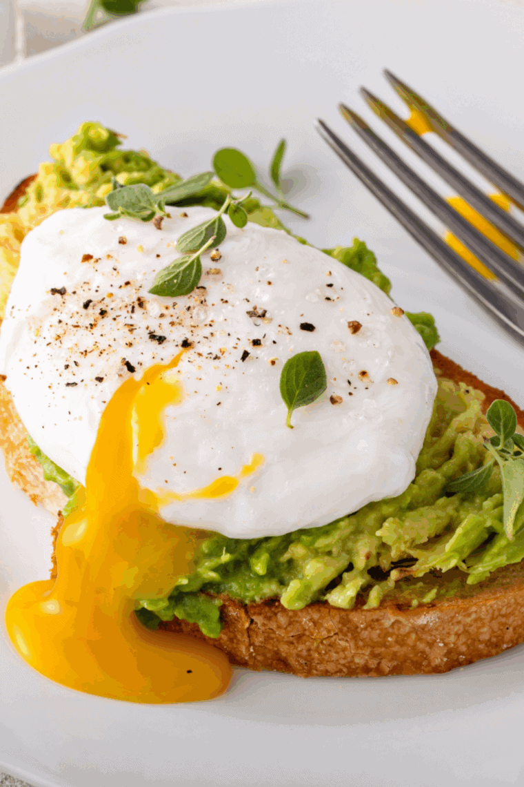 Instant Pot with perfectly poached eggs cooking, ready to serve.