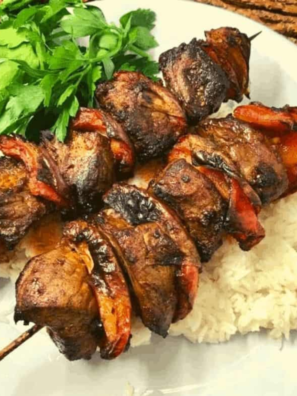 Air Fryer Black Pepper Steak Kabob