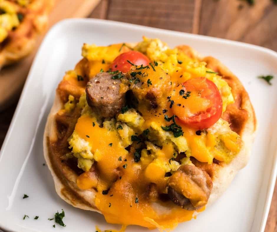 Air Fryer Breakfast Pizza Waffles