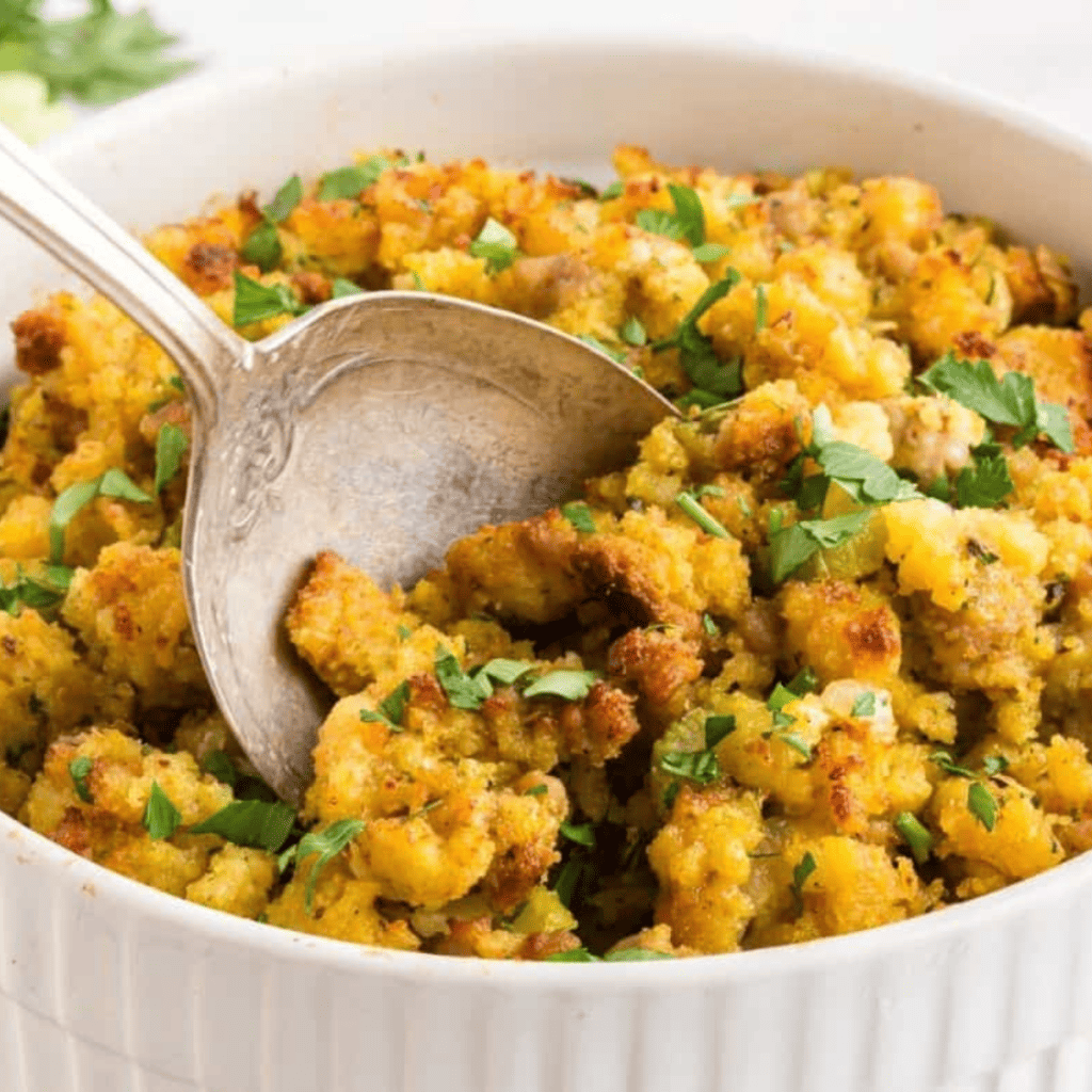 Air Fryer Cornbread Sausage Stuffing