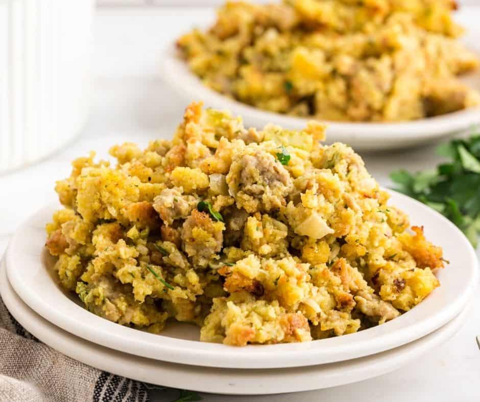 Air Fryer Cornbread Sausage Stuffing