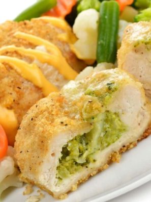 Air Fryer Frozen Stuffed Chicken Breast With Broccoli And Cheese