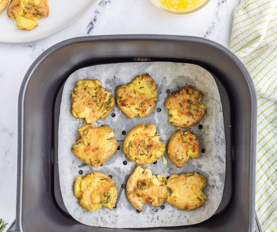 Air Fryer Rosemary Garlic Smashed Potatoes