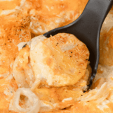 Omaha Steaks Scalloped Potatoes Recipe features tender potato slices baked in a rich, cheesy sauce until golden and bubbly. It’s a simple, comforting side dish that pairs perfectly with steak, chicken, or holiday mains.