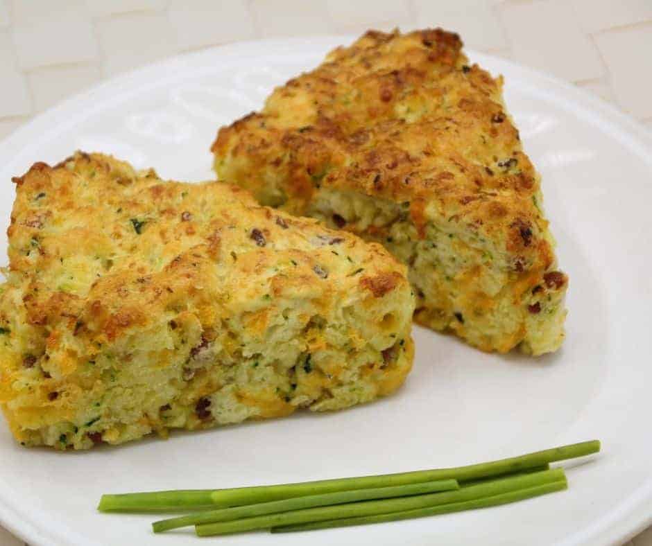 Air Fryer Zucchini Bacon Cheddar Scones
