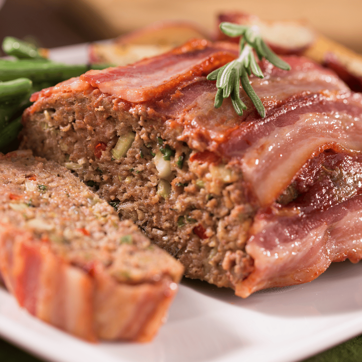 Air Fryer Bacon Wrapped Meatloaf