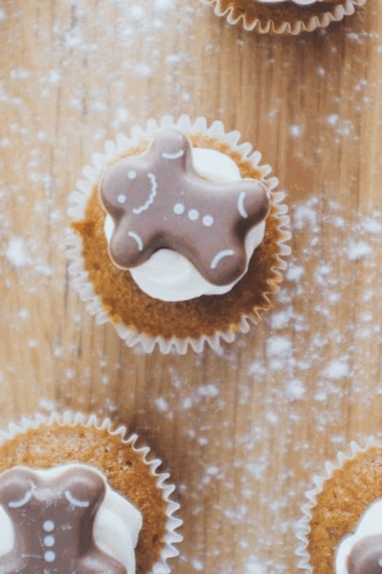 Plate of air fryer gingerbread muffins with warm spices