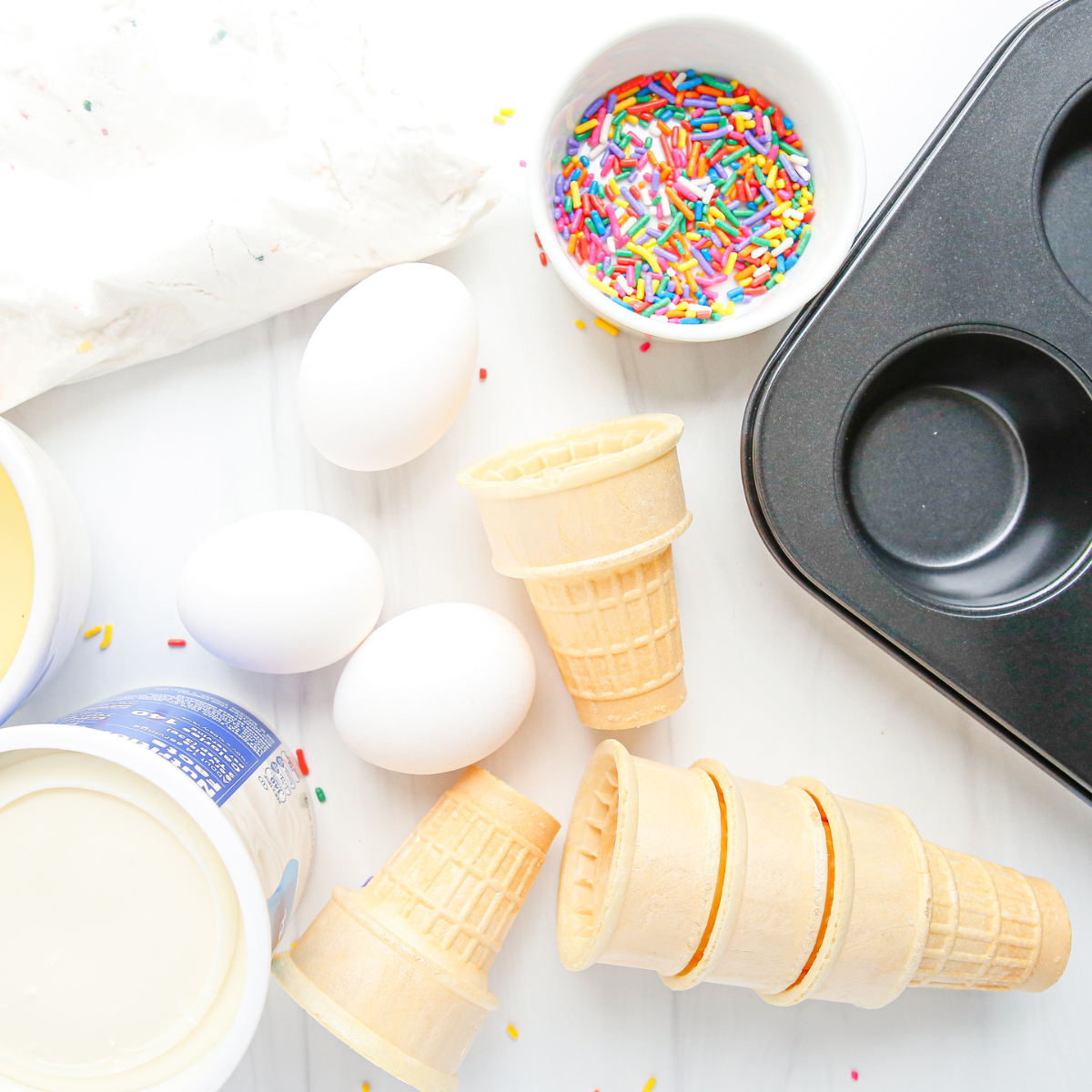 Air Fryer Ice Cream Cone Cupcakes