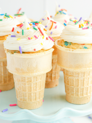 Air Fryer Ice Cream Cone Cupcakes