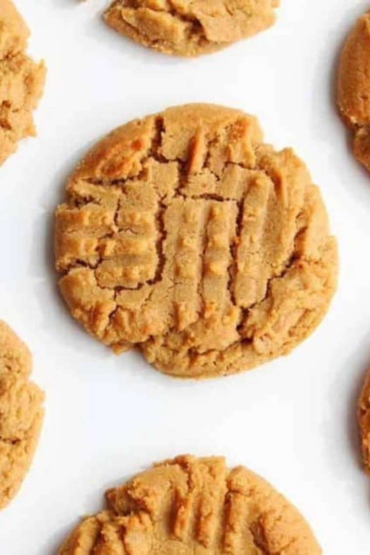 chewy peanut butter cookies cooked in air fryer basket