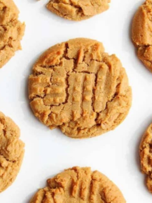 Soft, chewy, flourless 3-ingredient peanut butter cookies in the air fryer. Just peanut butter, sugar, and an egg — naturally gluten-free and ready in under 15 minutes.