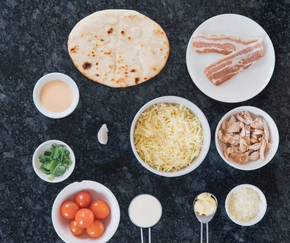 Air Fryer Copycat Panera Flatbread Chipotle Chicken and Bacon Pizza