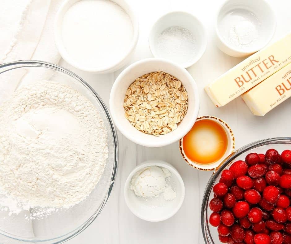 Ingredients Needed For Air Fryer Cranberry Crumble Bars