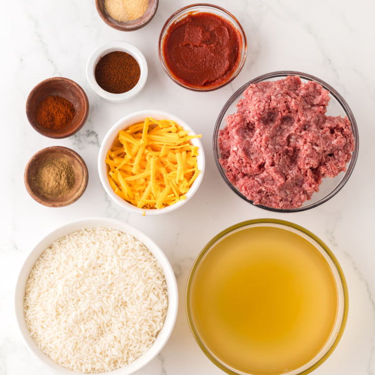 Ingredients needed for Air Fryer Frito Pie on kitchen table.
