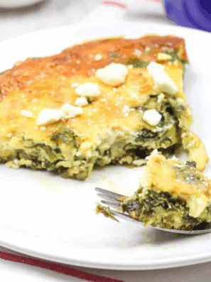 Air Fryer Asparagus, Spinach, and Cheese Frittata
