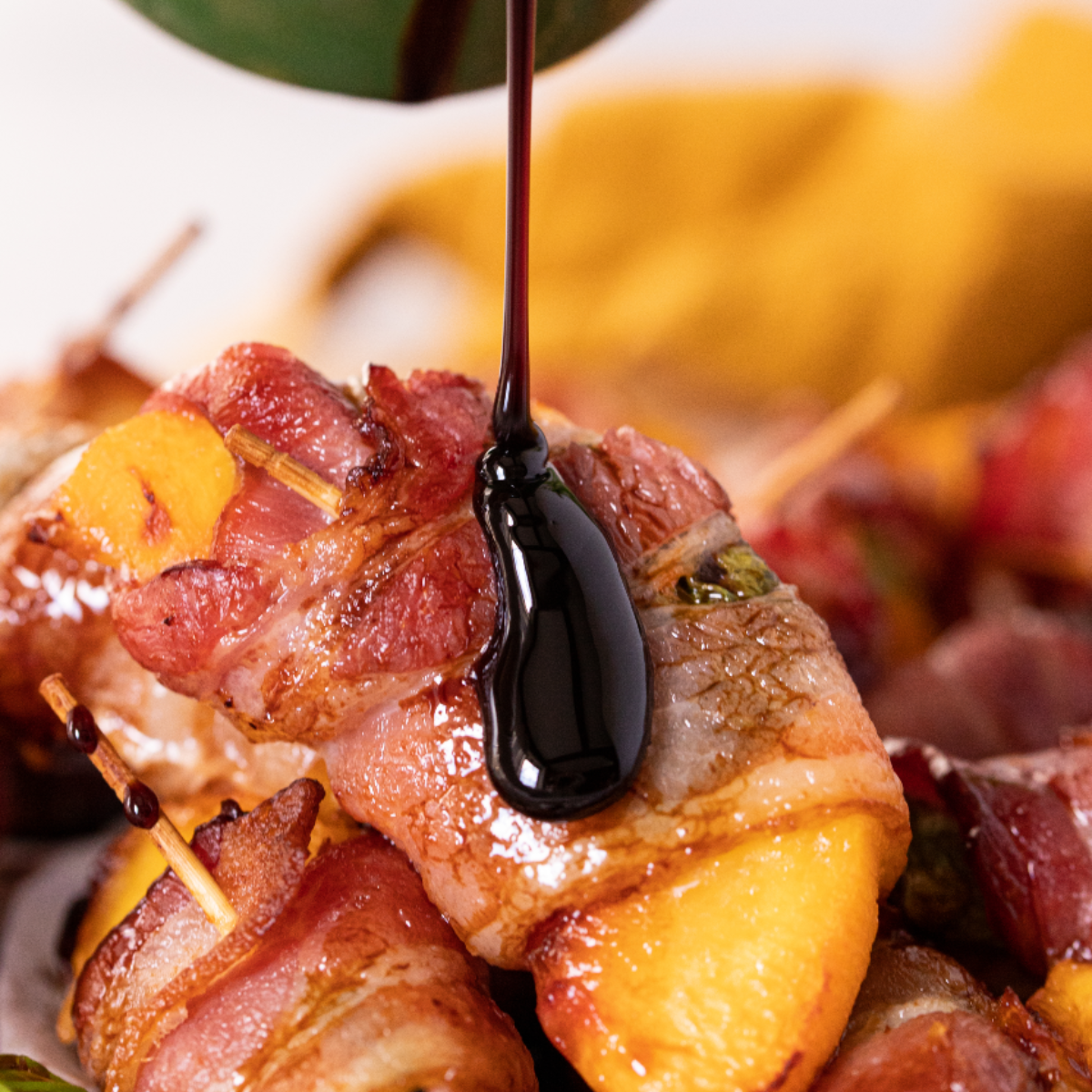Air Fryer Bacon Wrapped Peaches