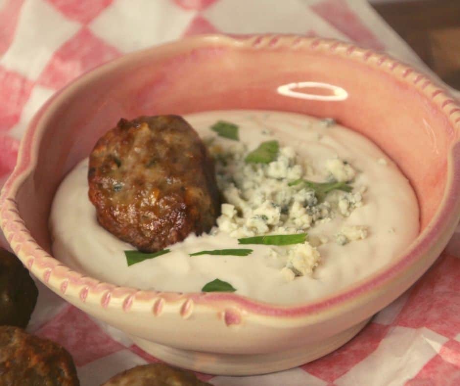 Air Fryer Blue Cheese Meatballs