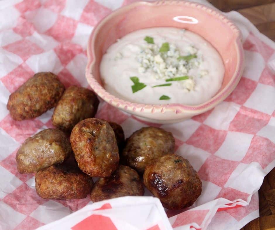 Air Fryer Blue Cheese Meatballs