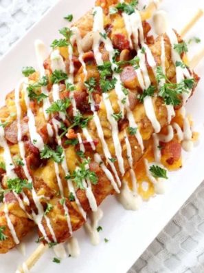 Air Fryer Loaded Tater Tot Skewers