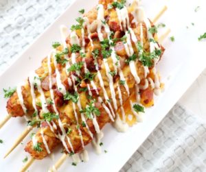 Air Fryer Loaded Tater Tot Skewers