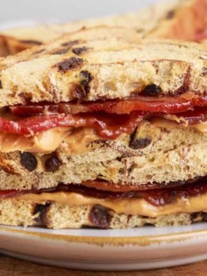Air Fryer Peanut Butter and Bacon Sandwich