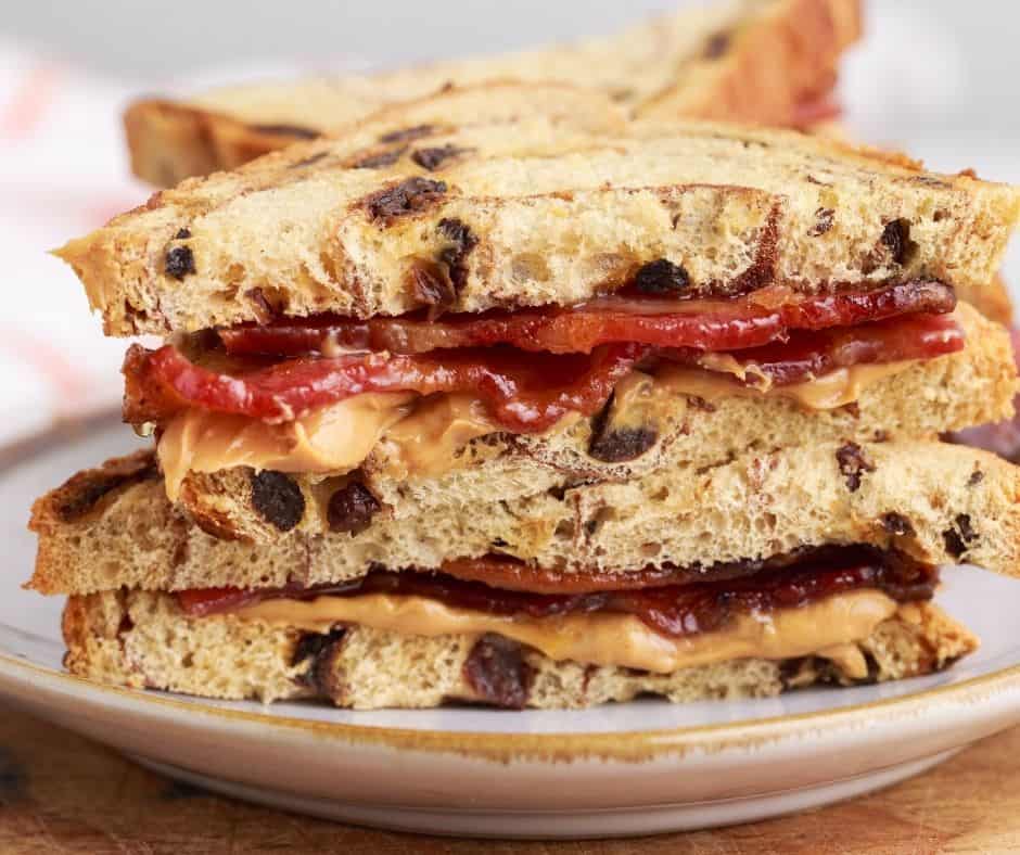 Air Fryer Peanut Butter and Bacon Sandwich