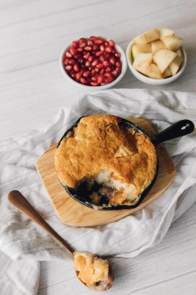 Air Fryer Apple and Pomegranate Cobbler