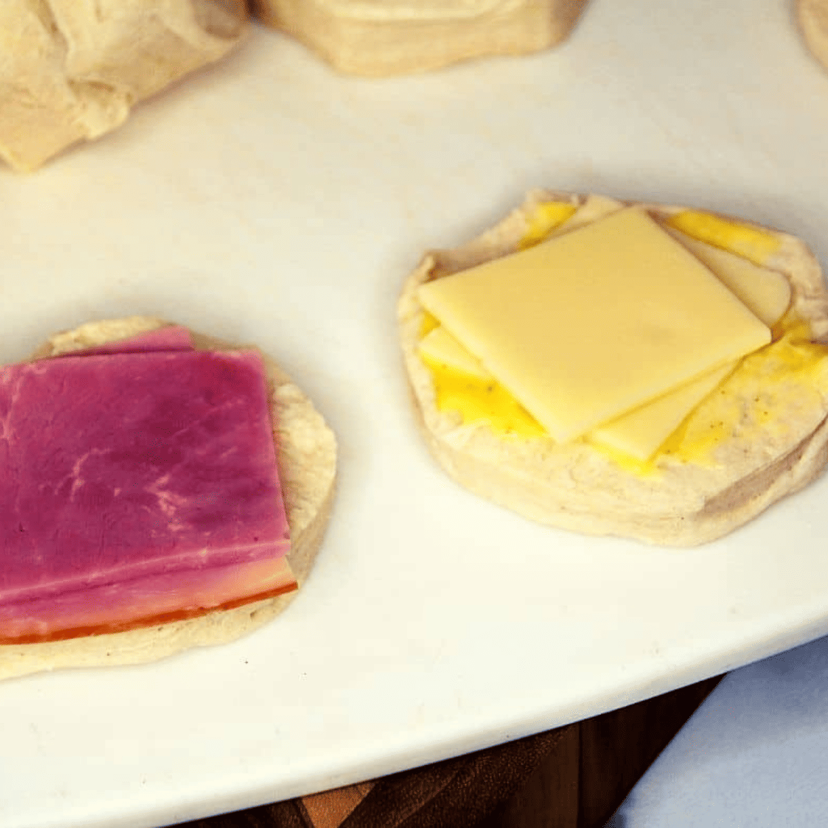 Air Fryer Ham and Cheese Biscuit Sandwiches