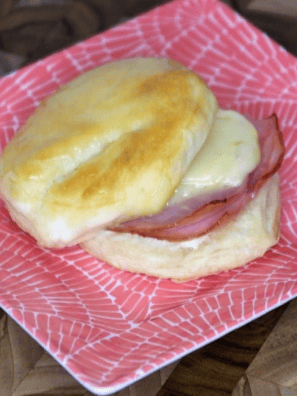 Air Fryer Ham and Cheese Biscuit Sandwiches