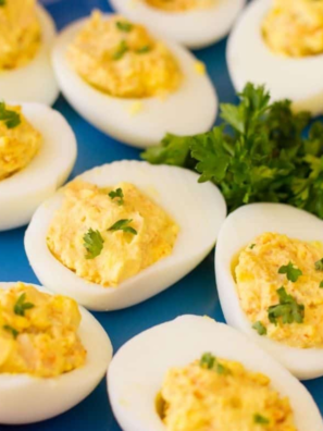 air fryer shrimp deviled eggs