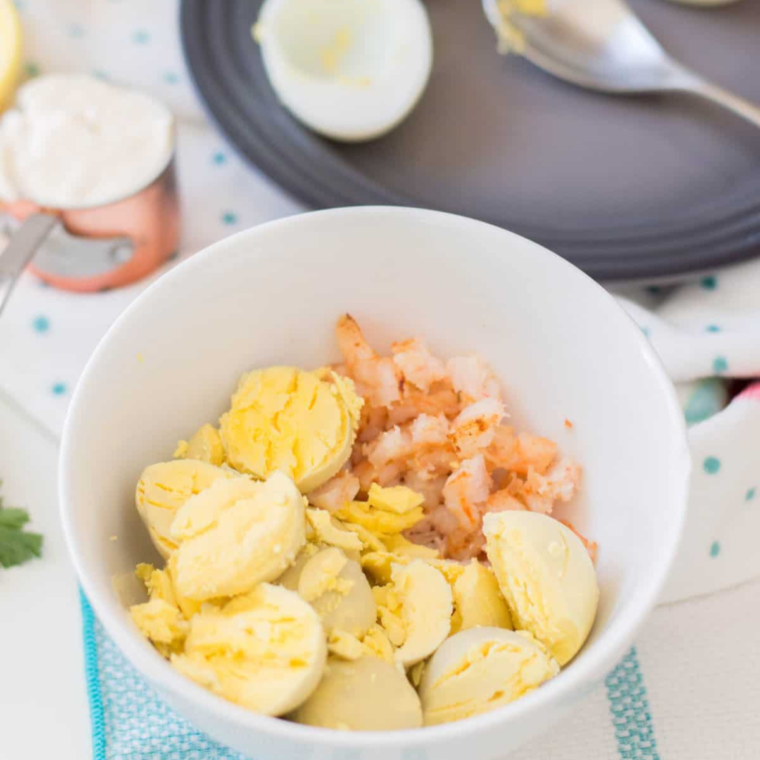 Air Fryer Shrimp Deviled Eggs