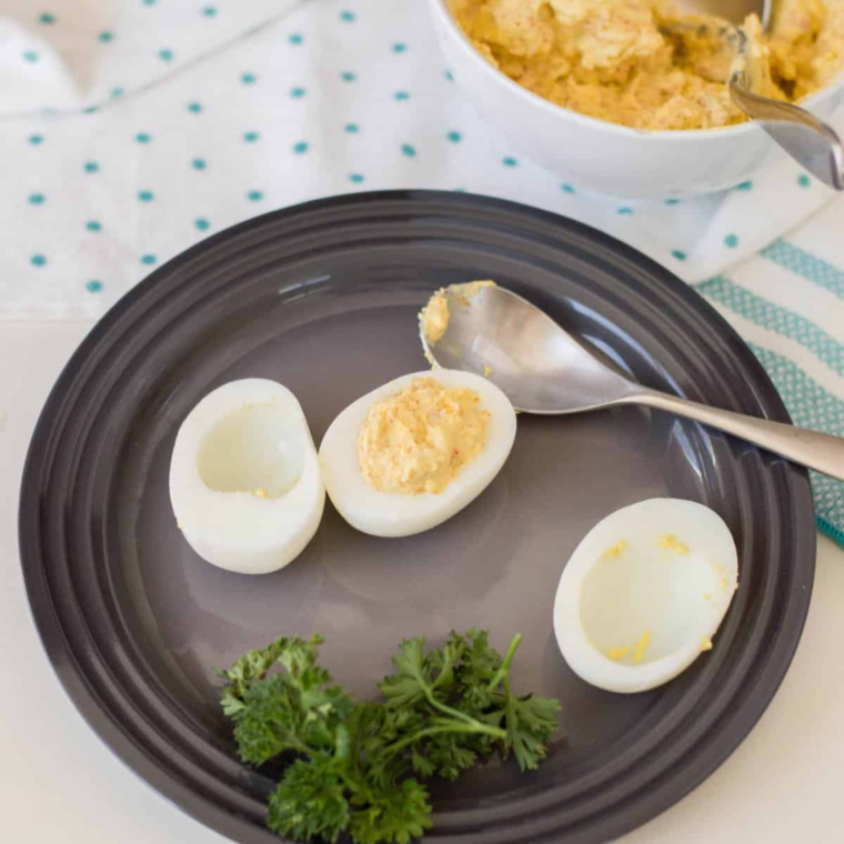 Air Fryer Shrimp Deviled Eggs