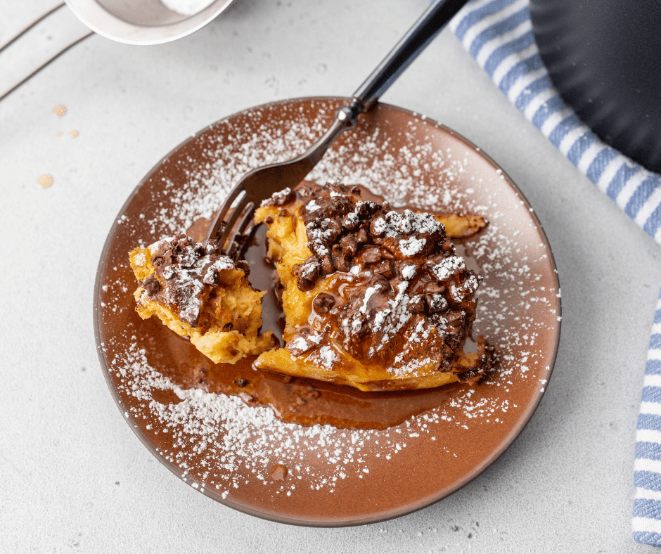 Air Fryer Chocolate Chip French Toast Casserole