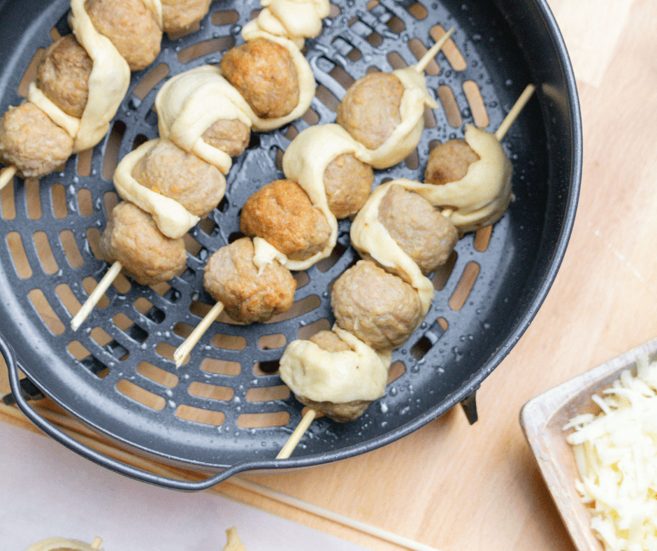 Air Fryer Meatball Sub Skewers